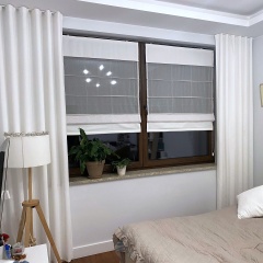 Soft White Delicate Nap Texture Made-To-Measure Roman Blind