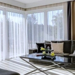 Delicate White Voile Curtain with Fine Rainfall Texture
