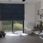 Refined Navy Blue Quality Fabric Made-To-Measure Roman Blind