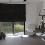 Premium Black Quality Fabric Made-To-Measure Roman Blind