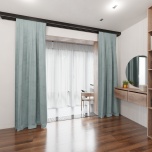 Graceful Light Blue Velvet Curtain