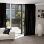 Textured Black Satin Curtain