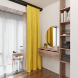 Handcrafted Neutral Yellow Velvet Curtain