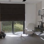 Elegant Chocolate Brown Velvet Fabric Made-To-Measure Roman Blind