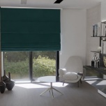 Classic Turquoise / Teal Velvet Fabric Roman Blind