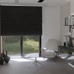 Modern Black Velvet Fabric Roman Blind