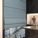Premium Light Blue Blackout Fabric Made-To-Measure Roman Blind
