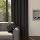 Classy Dark Graphite Matt Blackout Curtain