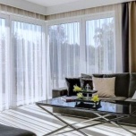 Delicate White Voile Curtain with Fine Rainfall Texture