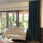 Textured Bottle Green Velvet Soft Touch Curtain