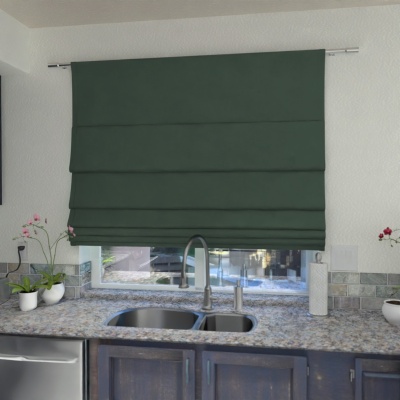 Soft Bottle Green Quality Fabric Made-To-Measure Roman Blind
