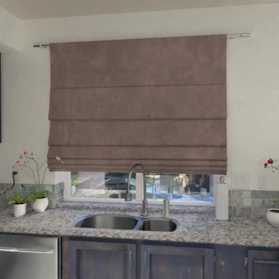 Classic Dark Cappuccino Quality Fabric Roman Blind