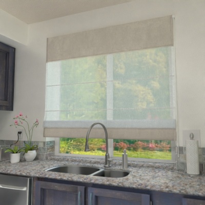 Refined Cool Beige Delicate Nap Texture Made-To-Measure Roman Blind