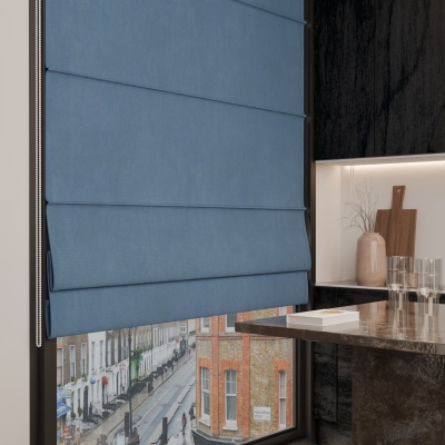 Classic Denim Quality Fabric Roman Blind