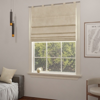 Elegant Light Beige Quality Fabric Made-To-Measure Roman Blind