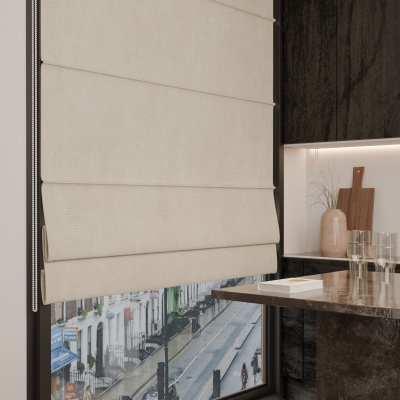 Elegant Light Beige Quality Fabric Made-To-Measure Roman Blind