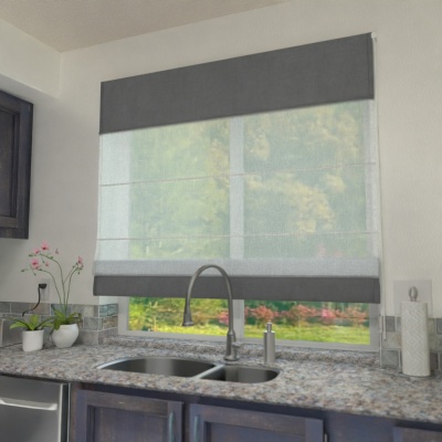 Premium Dark Graphite Delicate Nap Texture Made-To-Measure Roman Blind