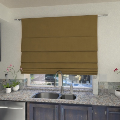 Modern Khaki Green Matt Fabric Roman Blind