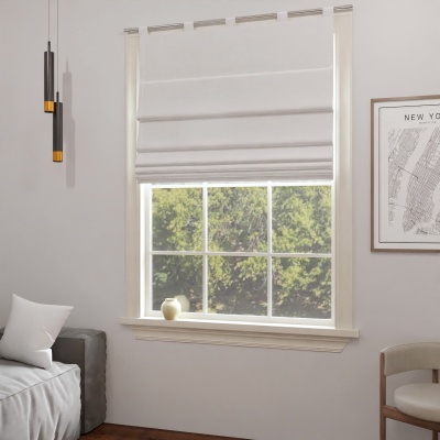 Elegant White Matt Fabric Made-To-Measure Roman Blind