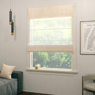 Contemporary Warm Beige Delicate Nap Texture Roman Blind