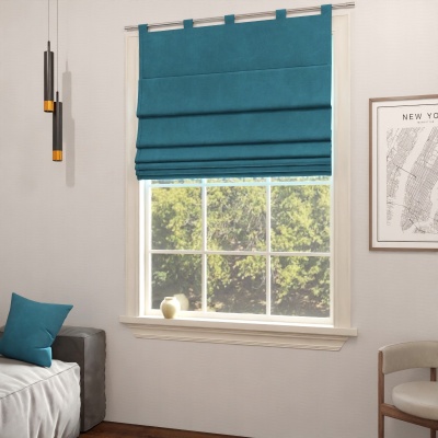 Timeless Turquoise / Teal Quality Fabric Roman Blind