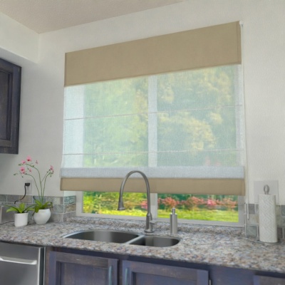 Modern Light Caramel Delicate Nap Texture Roman Blind