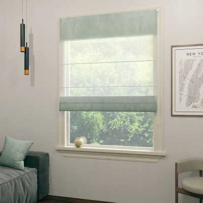 Premium Pastel Pistachio Delicate Delicate Nap Texture Made-To-Measure Roman Blind