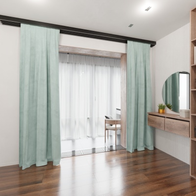 Elegant Denim Blue Matt Soft Touch Curtain