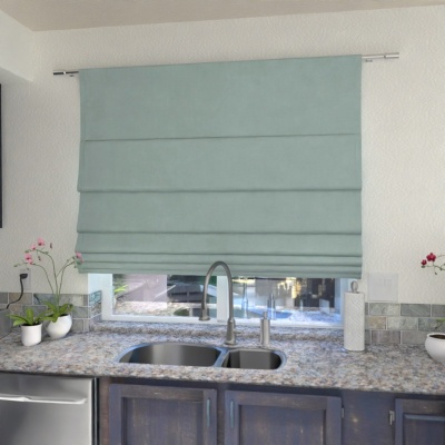 Contemporary Light Denim Quality Fabric Roman Blind