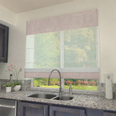 Soft Pastel Light Pink Delicate Nap Texture Made-To-Measure Roman Blind