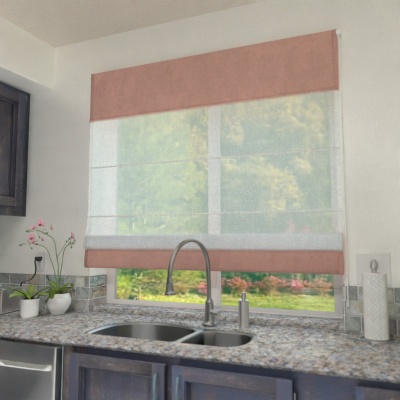 Classic Pastel Pink Delicate Delicate Nap Texture Roman Blind