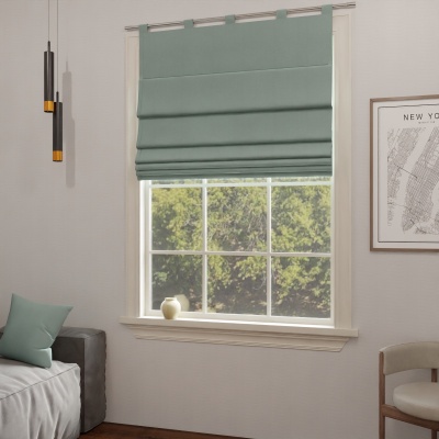 Soft Pastel Pistachio Quality Fabric Made-To-Measure Roman Blind