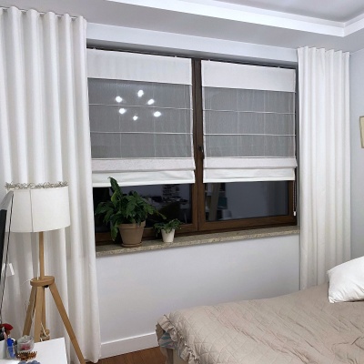 Soft White Delicate Nap Texture Made-To-Measure Roman Blind