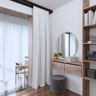 Textured White Matt Curtain