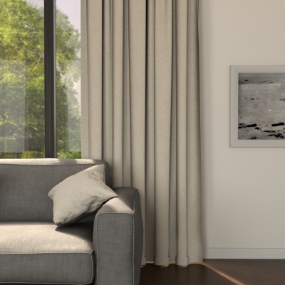 Handcrafted Dark Cream Matt Blackout Curtain