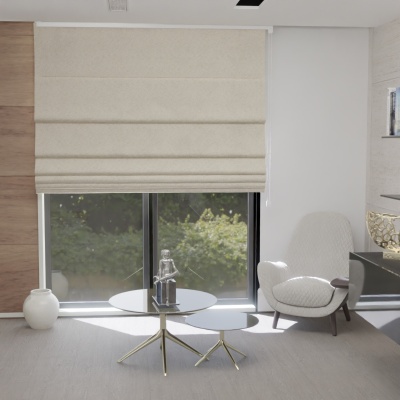 Classic Dark Cream Blackout Fabric Roman Blind