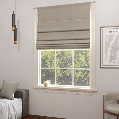 Modern Dark Beige Blackout Fabric Roman Blind