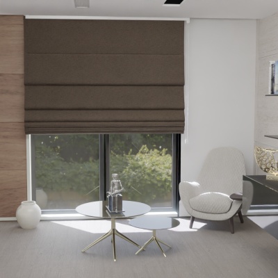 Premium Chocolate Martini Blackout Fabric Made-To-Measure Roman Blind