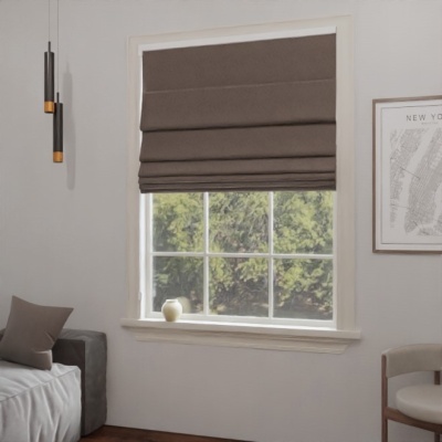 Timeless Latte Blackout Fabric Roman Blind