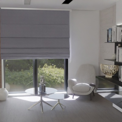 Classic Dark Grey Blackout Fabric Roman Blind