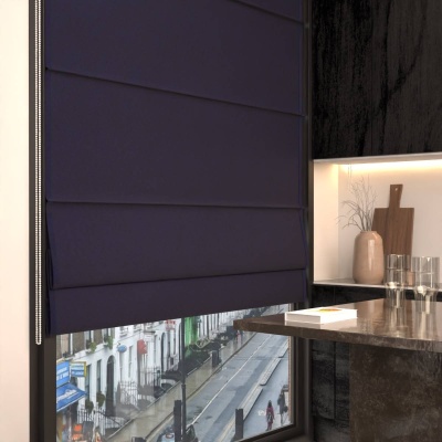 Soft Purple/Prune Blackout Fabric Made-To-Measure Roman Blind