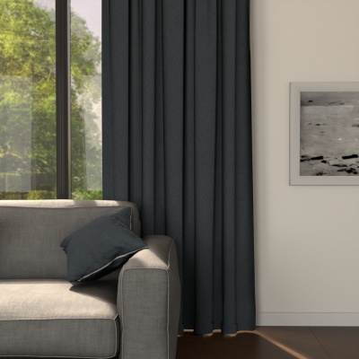 Contemporary Anthracite Matt Blackout Curtain