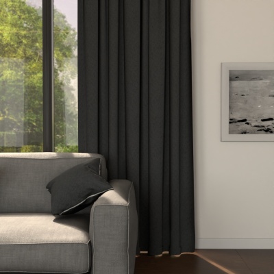 Classy Dark Graphite Matt Blackout Curtain