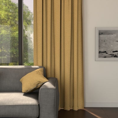 Stylish Dark Yellow Matt Blackout Curtain