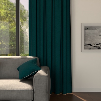 Handcrafted Bottle Green Matt Blackout Curtain
