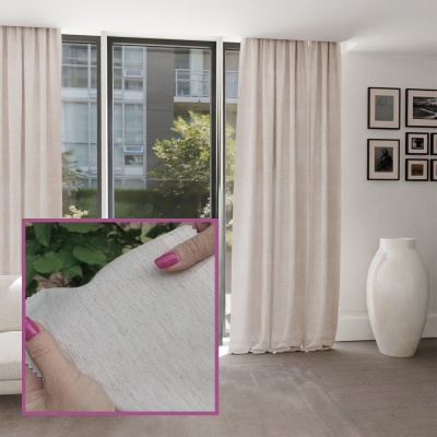 Elegant Natural Beige Linen Curtain