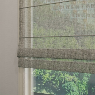 Linen Roman Blind in Dark Grey Colour