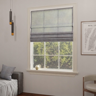 Soft Grey Matt Fabric Made-To-Measure Roman Blind