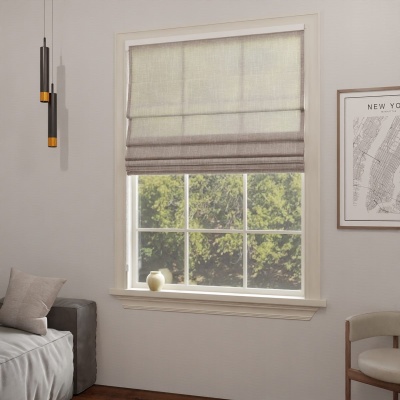 Modern Dark Beige Matt Fabric Roman Blind