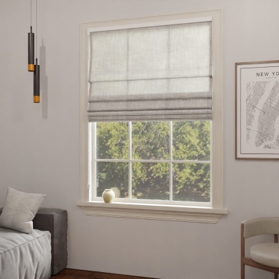 Classic Light Grey Matt Fabric Roman Blind